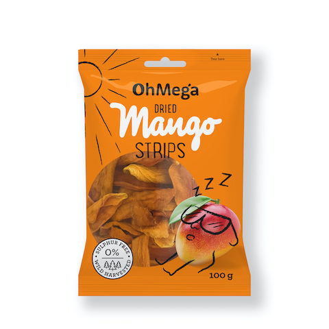 OhMega's Sulphur Free Dried Mango Strips 100g & 300g