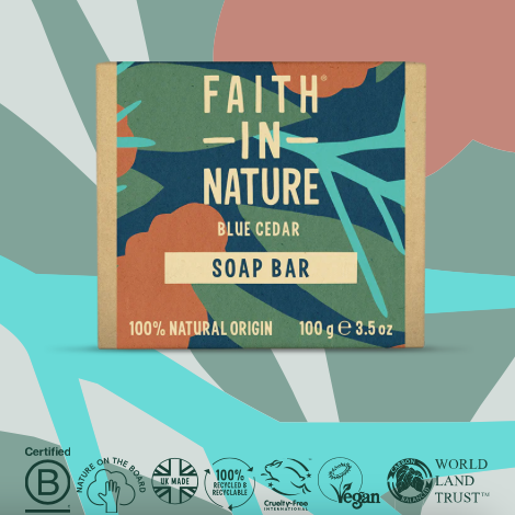 Faith-In-Nature Natural Blue Cedar Soap Bar 100g