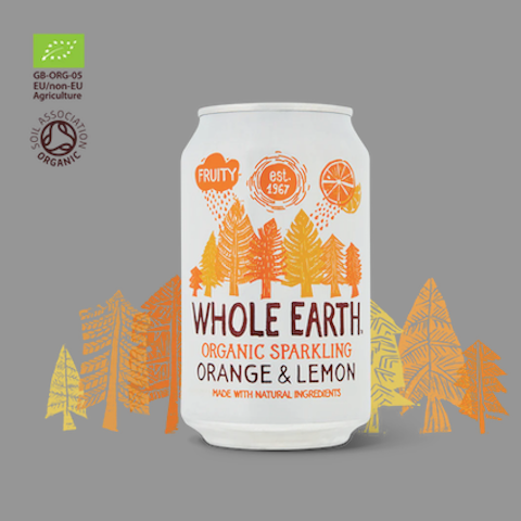 Organic Sparkling Orange/Lemon drink 330ml | Whole Earth