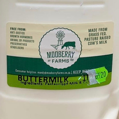 Mooberry Farms Buttermilk (cultured) - 1L & 2L