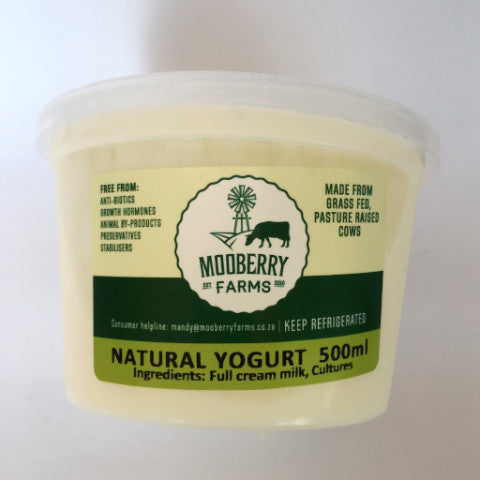 Mooberry Farms Natural Yoghurt 500ml & 1 Litre