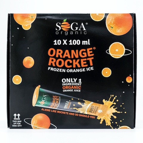 Soga Organic Frozen Orange Ice Rocket Multipack - 10 x 100ml units
