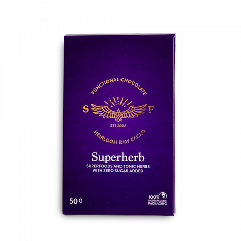 Soaring Free Superherb (Zero Sugar) Raw Chocolate Bar 50g